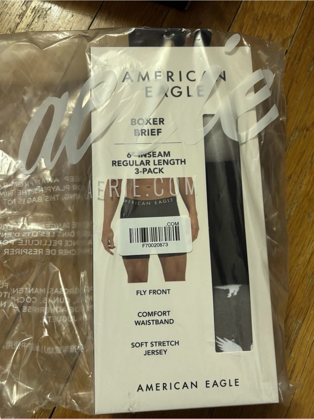 American Eagle 6” Boxer Briefs Men’s 3-Pack Gray Black Multi NWT Size X-Small